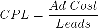 נוסחת עלות לליד CPL